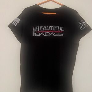 Women’s Grunt Style Beautiful Badass Black T-Shirt size XXL